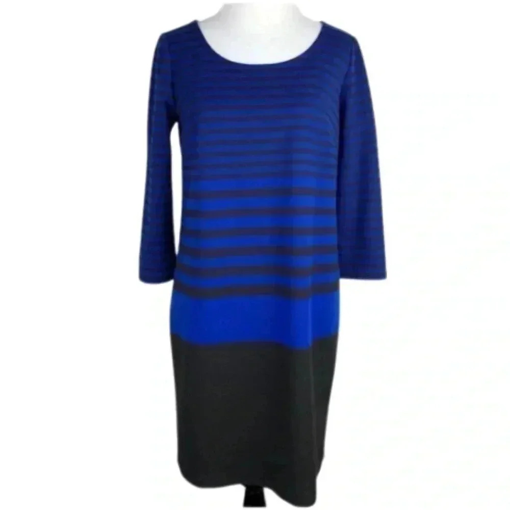 Ann Taylor dress size SP black blue striped pencil - Picture 10 of 10